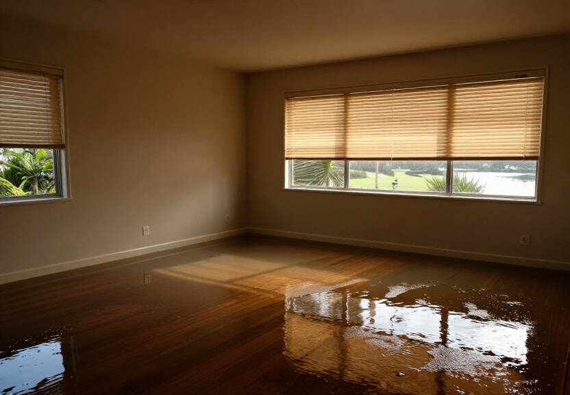 Wet carpet in Tempe apartment before drying